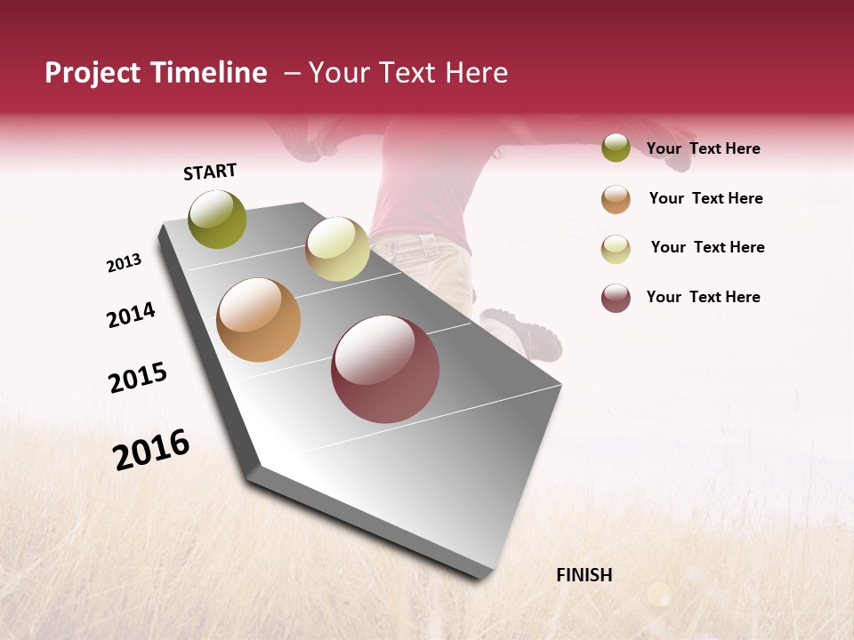 A Woman Jumping In The Air In A Field PowerPoint Template