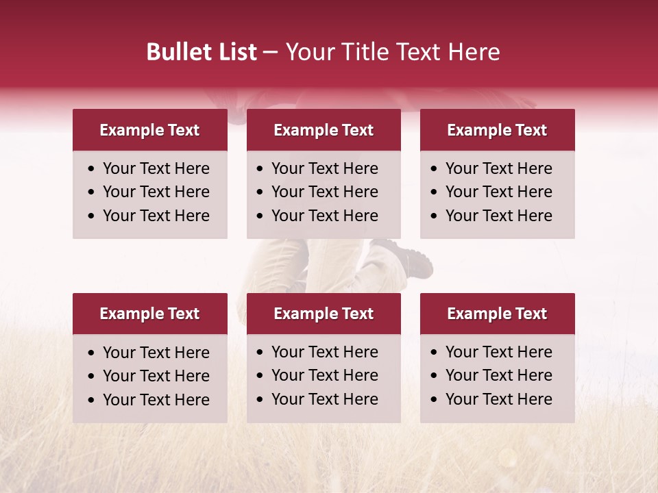 A Woman Jumping In The Air In A Field PowerPoint Template