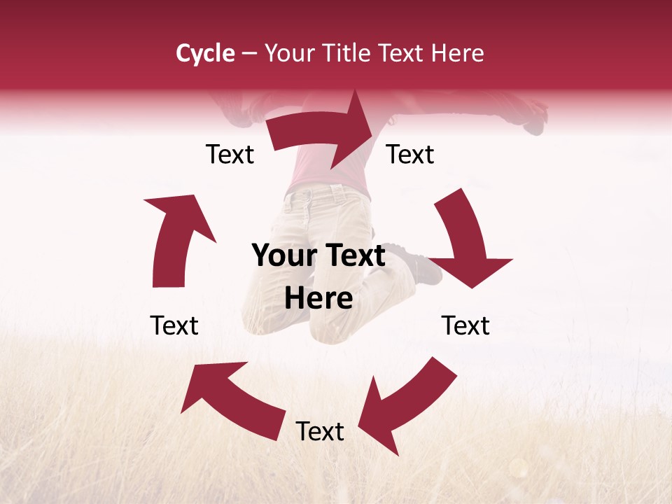 A Woman Jumping In The Air In A Field PowerPoint Template