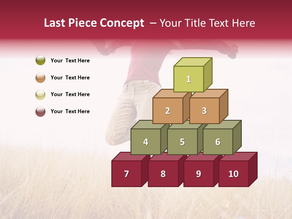 A Woman Jumping In The Air In A Field PowerPoint Template