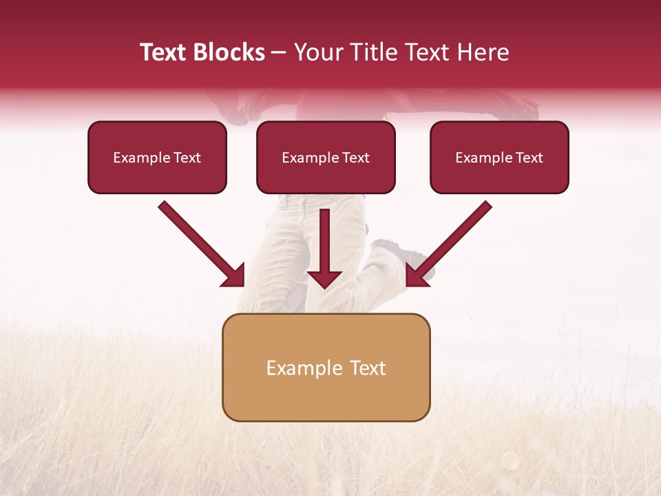 A Woman Jumping In The Air In A Field PowerPoint Template