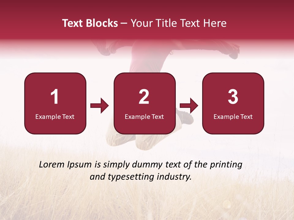 A Woman Jumping In The Air In A Field PowerPoint Template