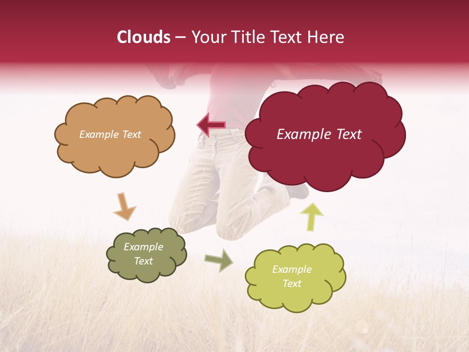 A Woman Jumping In The Air In A Field PowerPoint Template