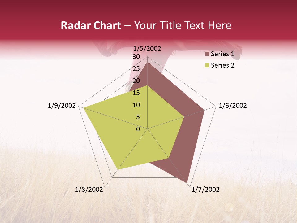 A Woman Jumping In The Air In A Field PowerPoint Template