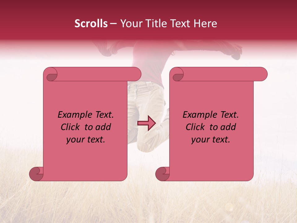 A Woman Jumping In The Air In A Field PowerPoint Template