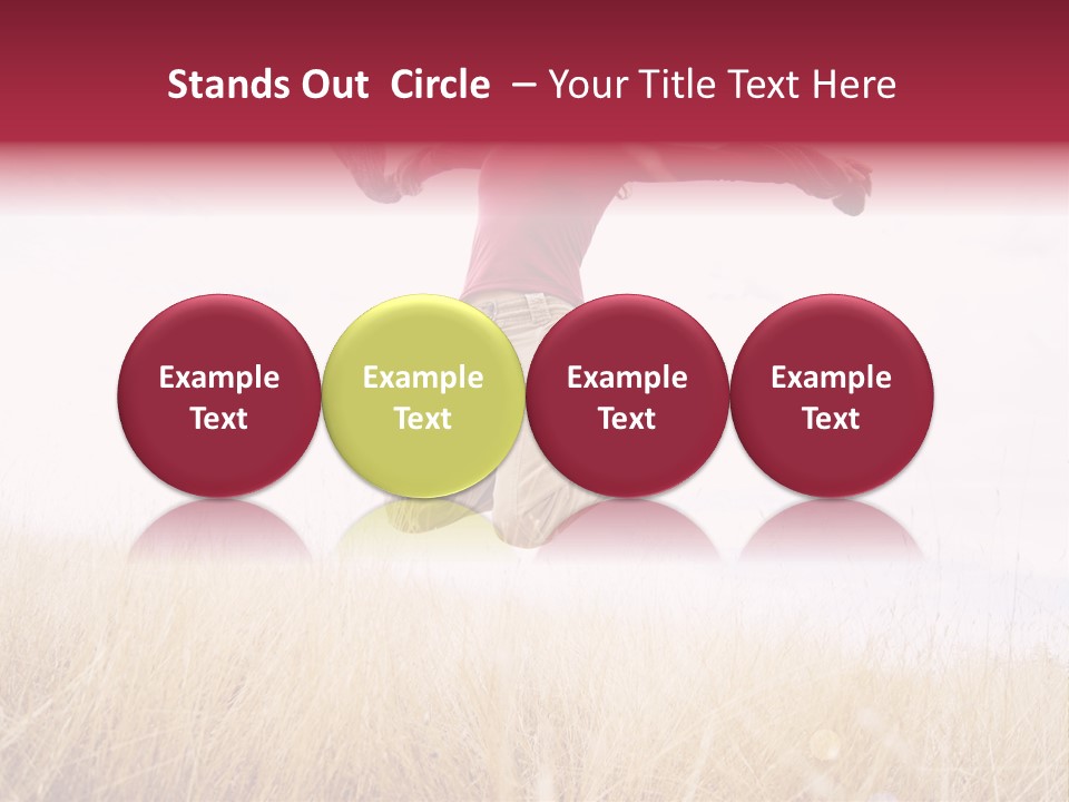 A Woman Jumping In The Air In A Field PowerPoint Template