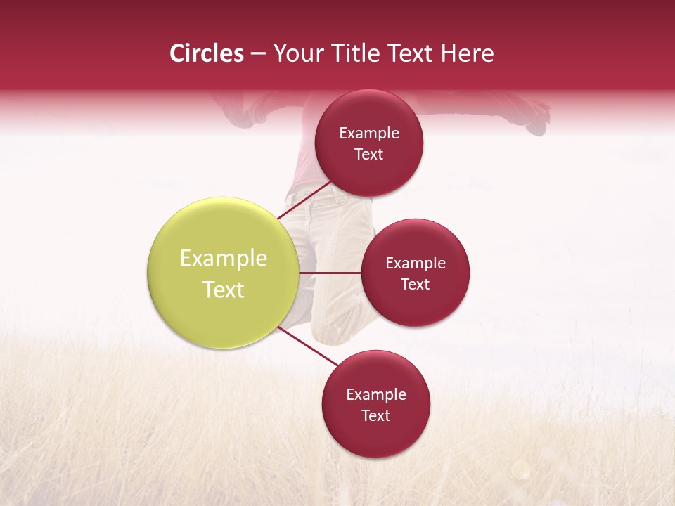 A Woman Jumping In The Air In A Field PowerPoint Template