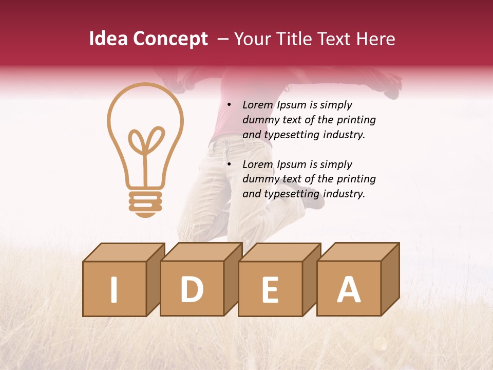 A Woman Jumping In The Air In A Field PowerPoint Template