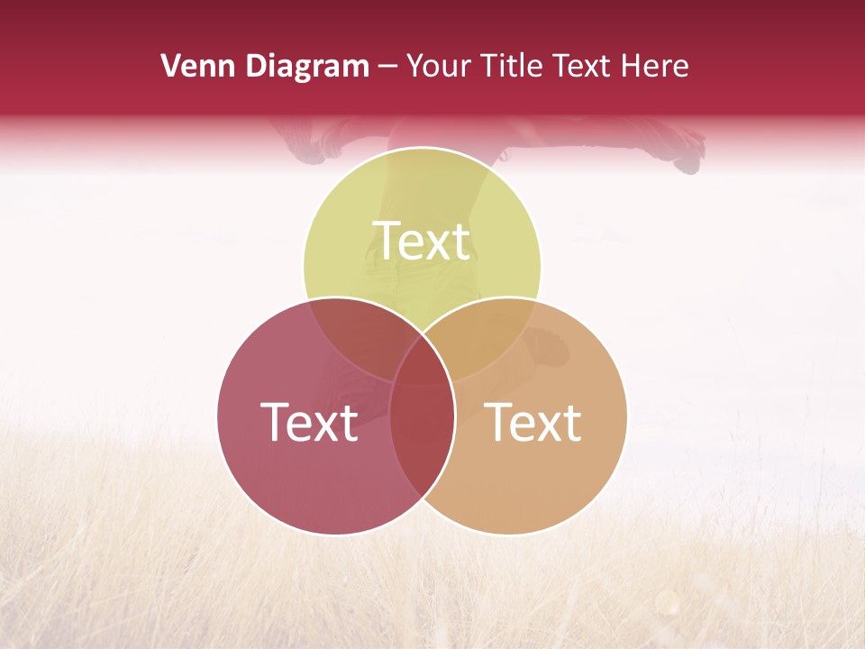 A Woman Jumping In The Air In A Field PowerPoint Template