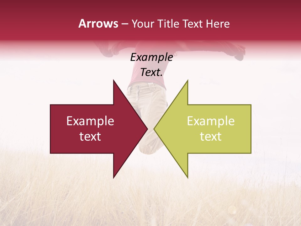 A Woman Jumping In The Air In A Field PowerPoint Template