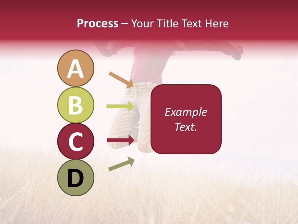 A Woman Jumping In The Air In A Field PowerPoint Template