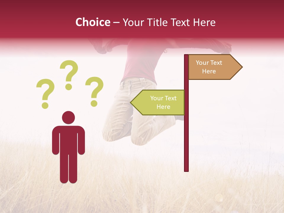A Woman Jumping In The Air In A Field PowerPoint Template