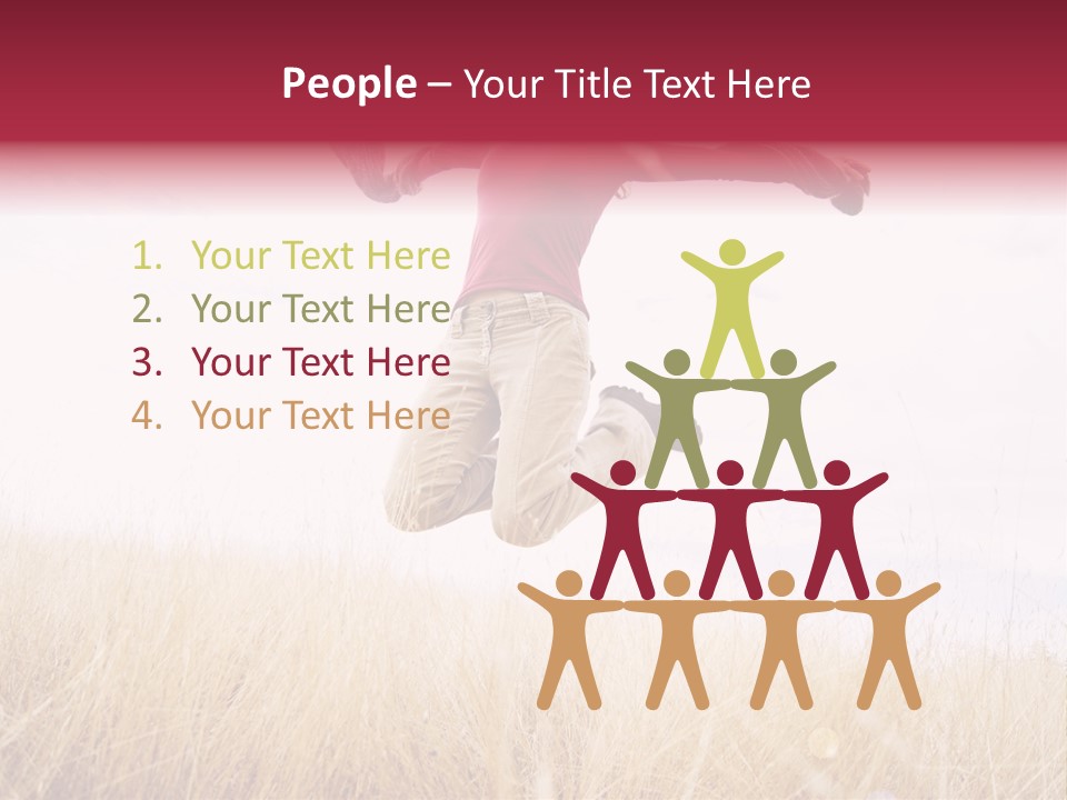 A Woman Jumping In The Air In A Field PowerPoint Template