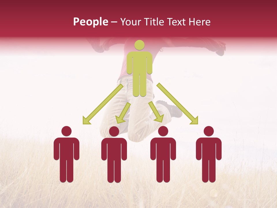 A Woman Jumping In The Air In A Field PowerPoint Template