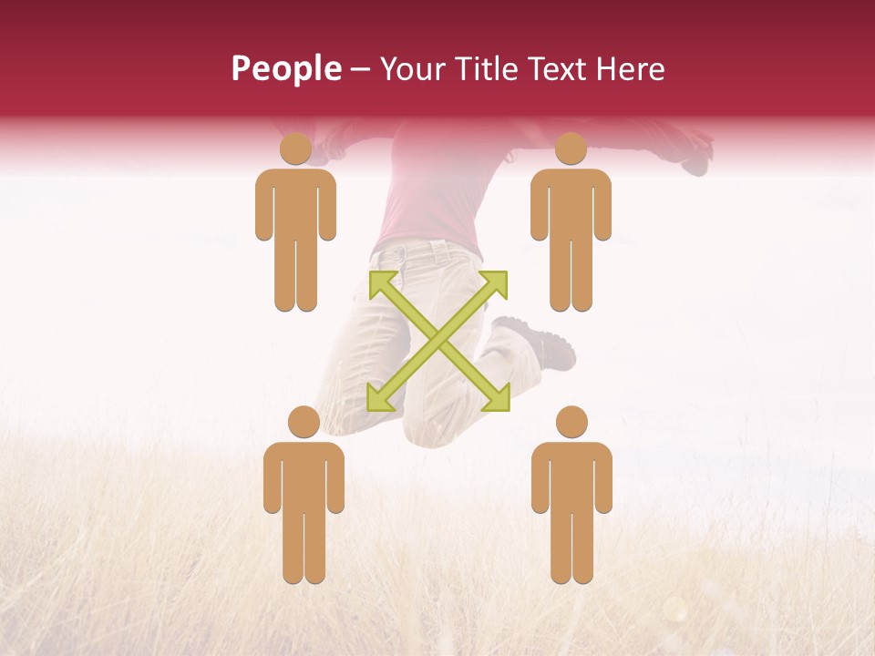 A Woman Jumping In The Air In A Field PowerPoint Template