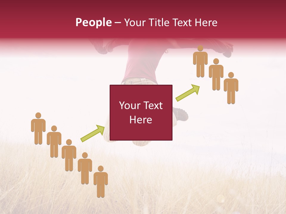 A Woman Jumping In The Air In A Field PowerPoint Template