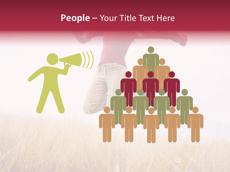 A Woman Jumping In The Air In A Field PowerPoint Template