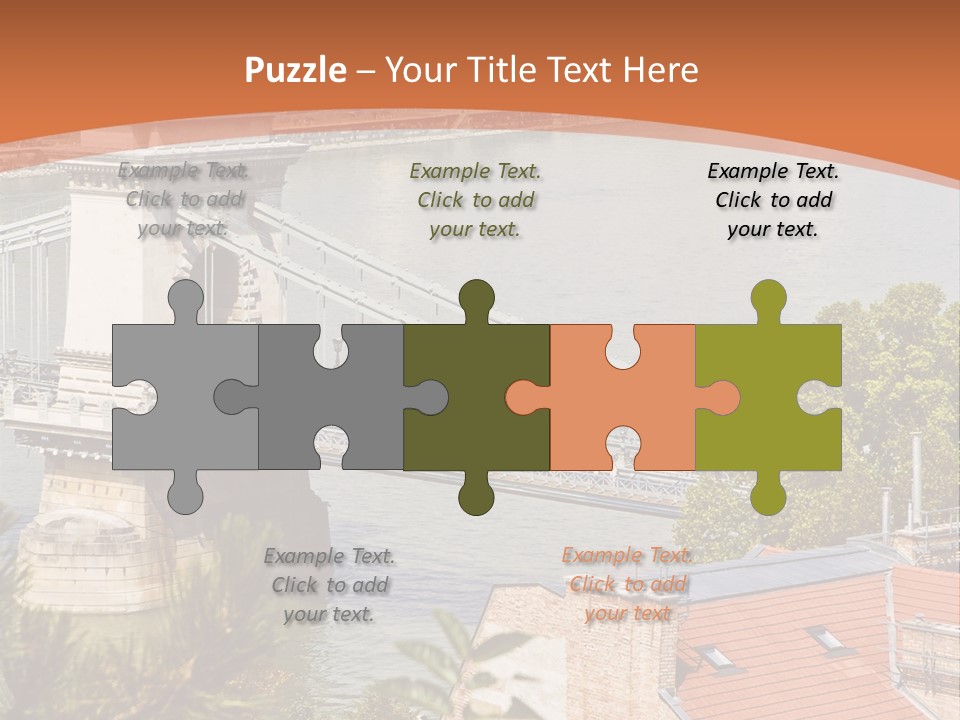 A Bridge Over A River With A City In The Background PowerPoint Template