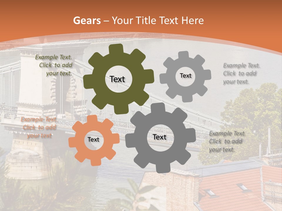 A Bridge Over A River With A City In The Background PowerPoint Template