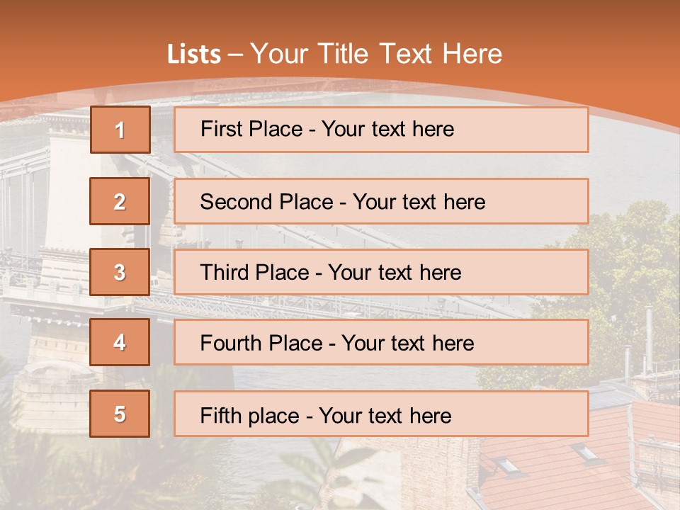 A Bridge Over A River With A City In The Background PowerPoint Template