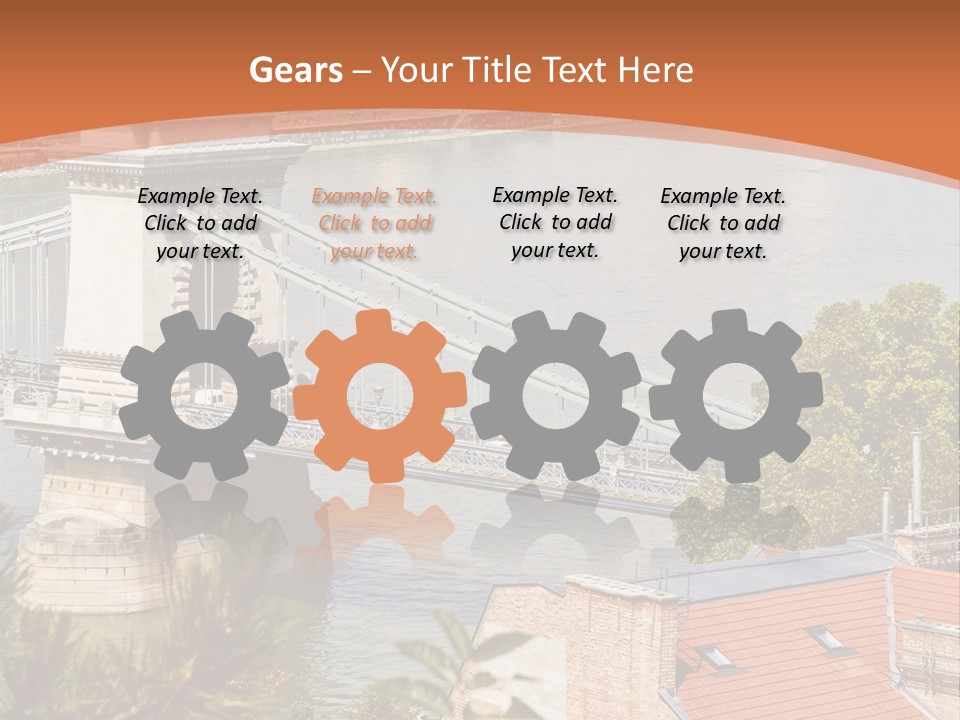 A Bridge Over A River With A City In The Background PowerPoint Template