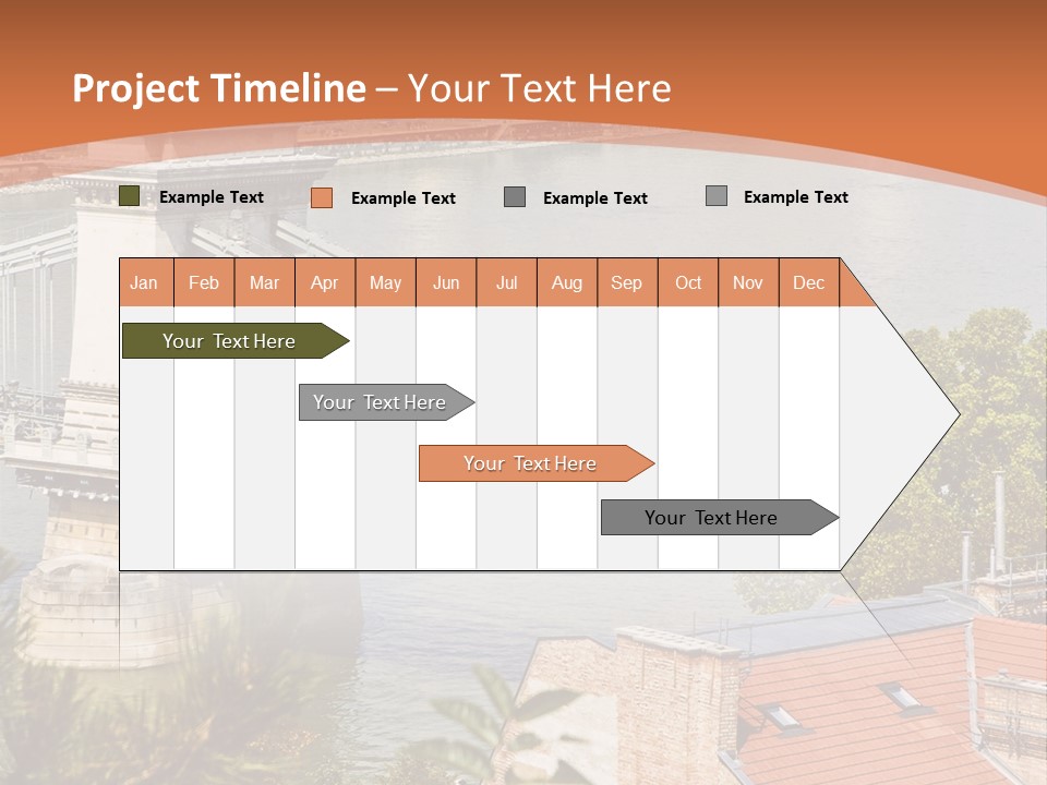 A Bridge Over A River With A City In The Background PowerPoint Template