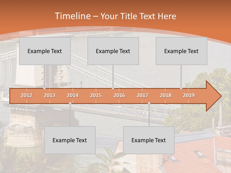 A Bridge Over A River With A City In The Background PowerPoint Template