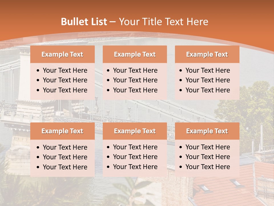 A Bridge Over A River With A City In The Background PowerPoint Template