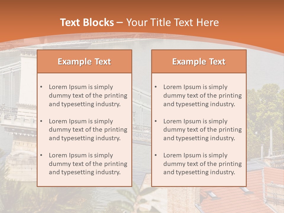 A Bridge Over A River With A City In The Background PowerPoint Template