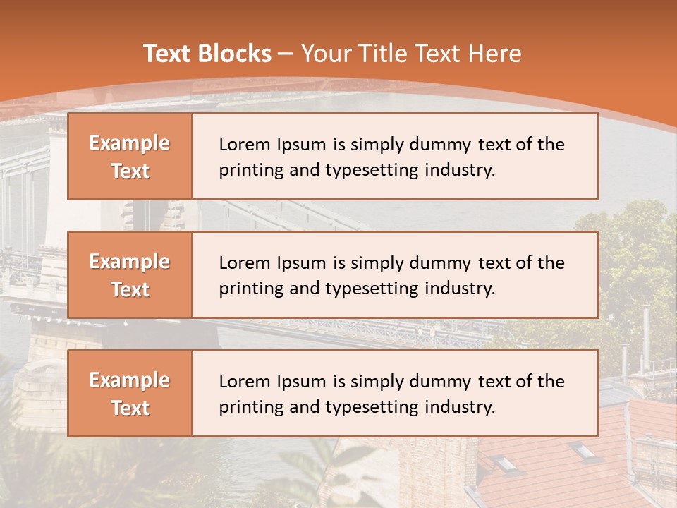 A Bridge Over A River With A City In The Background PowerPoint Template