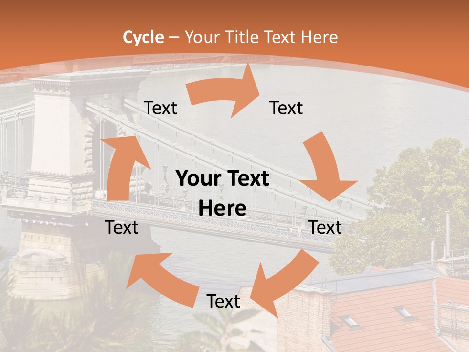 A Bridge Over A River With A City In The Background PowerPoint Template