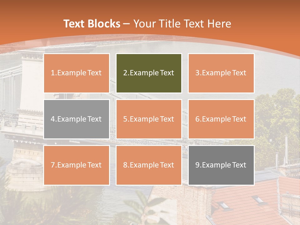 A Bridge Over A River With A City In The Background PowerPoint Template