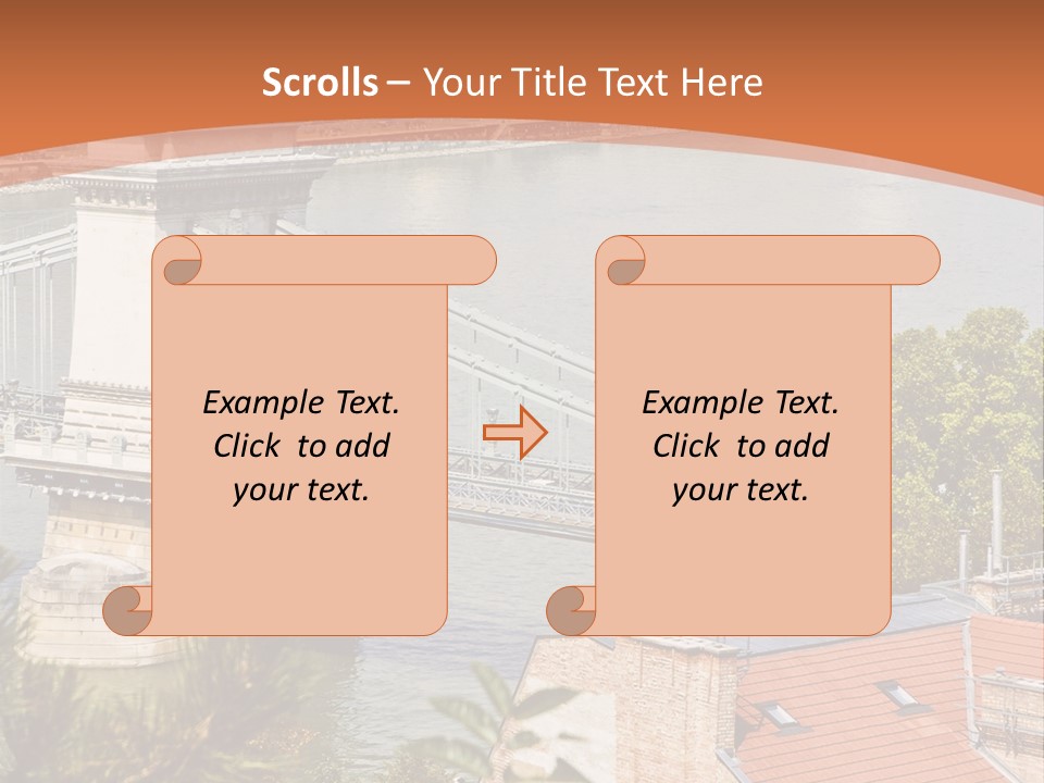 A Bridge Over A River With A City In The Background PowerPoint Template