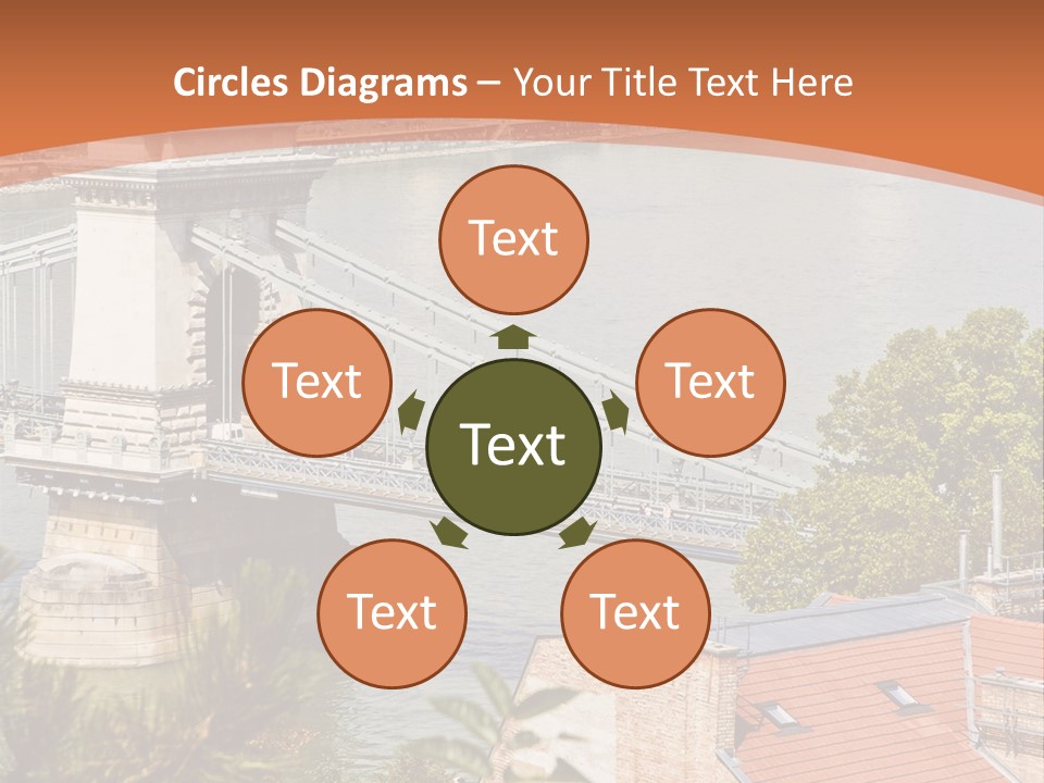 A Bridge Over A River With A City In The Background PowerPoint Template