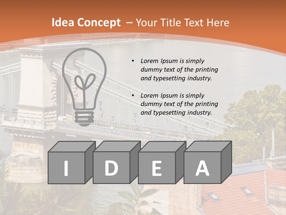 A Bridge Over A River With A City In The Background PowerPoint Template