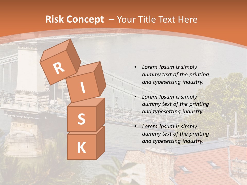 A Bridge Over A River With A City In The Background PowerPoint Template