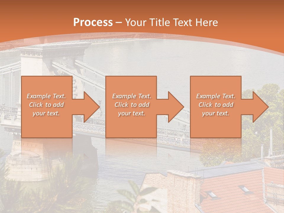 A Bridge Over A River With A City In The Background PowerPoint Template