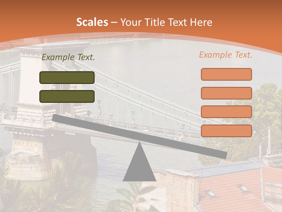 A Bridge Over A River With A City In The Background PowerPoint Template