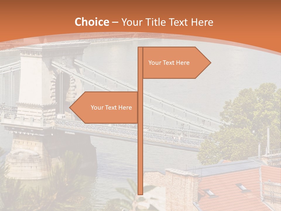 A Bridge Over A River With A City In The Background PowerPoint Template