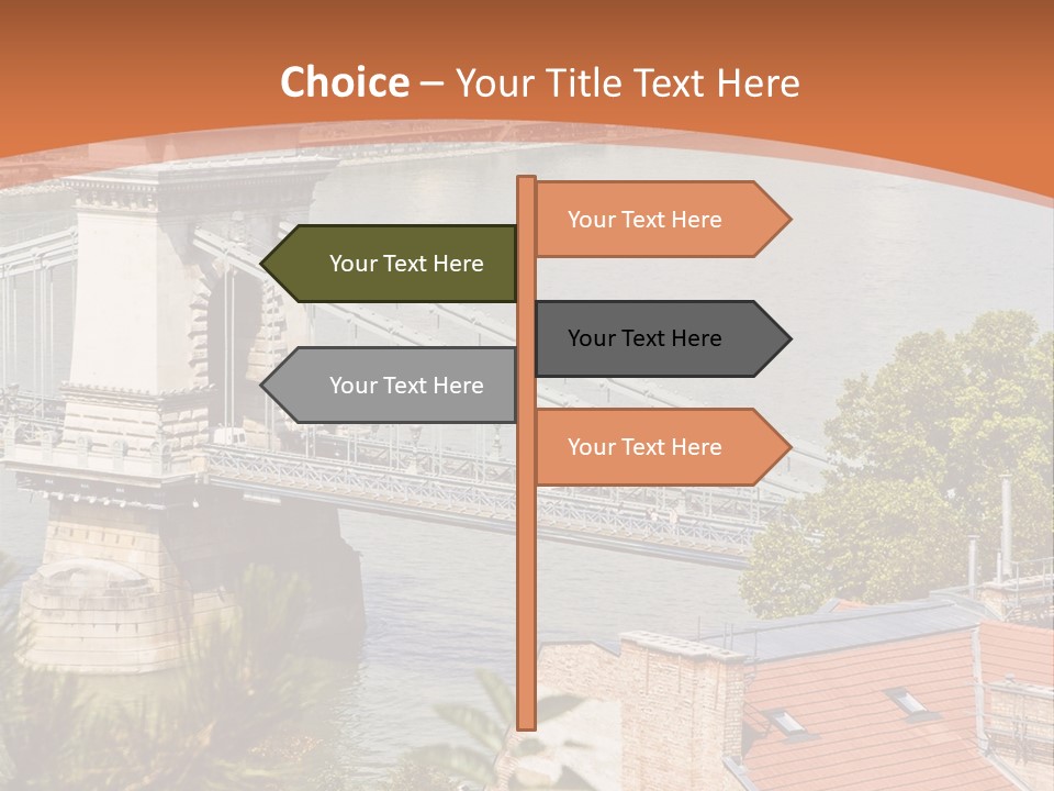 A Bridge Over A River With A City In The Background PowerPoint Template