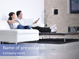 Couple Television Background PowerPoint Template