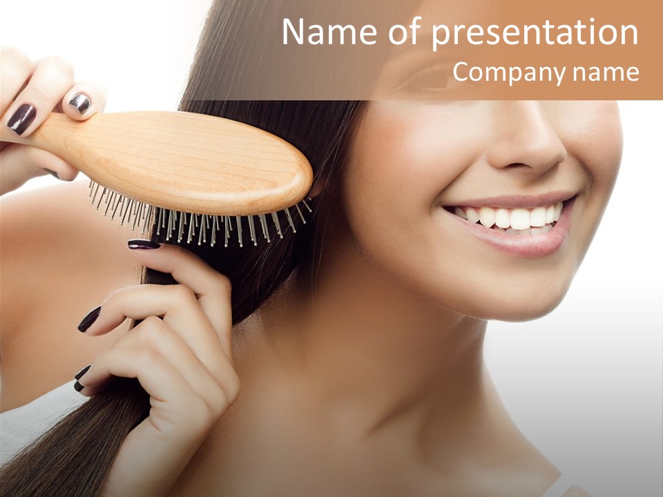 Happiness Hairdo Toothy Smile PowerPoint Template