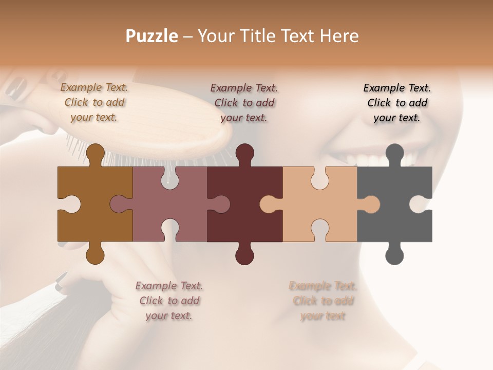 Happiness Hairdo Toothy Smile PowerPoint Template