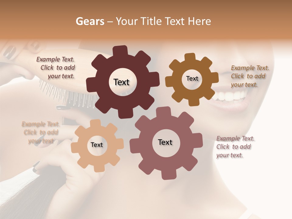 Happiness Hairdo Toothy Smile PowerPoint Template