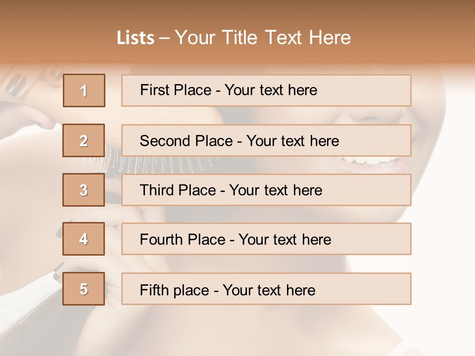 Happiness Hairdo Toothy Smile PowerPoint Template
