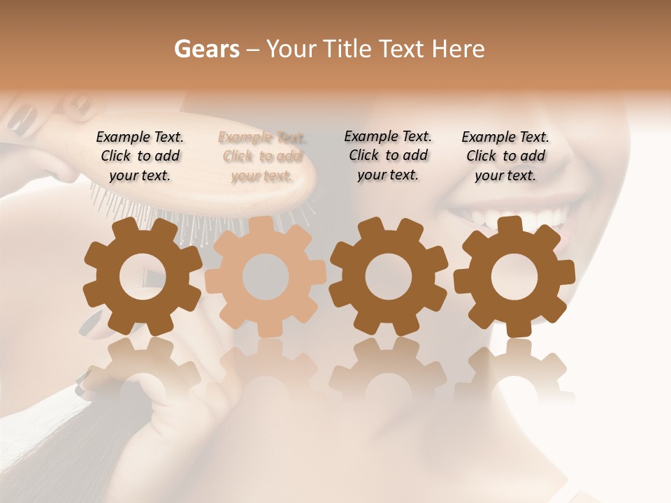 Happiness Hairdo Toothy Smile PowerPoint Template