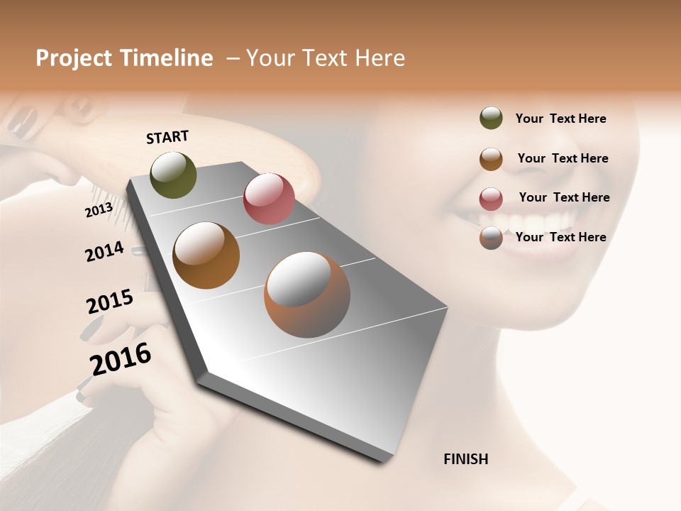 Happiness Hairdo Toothy Smile PowerPoint Template