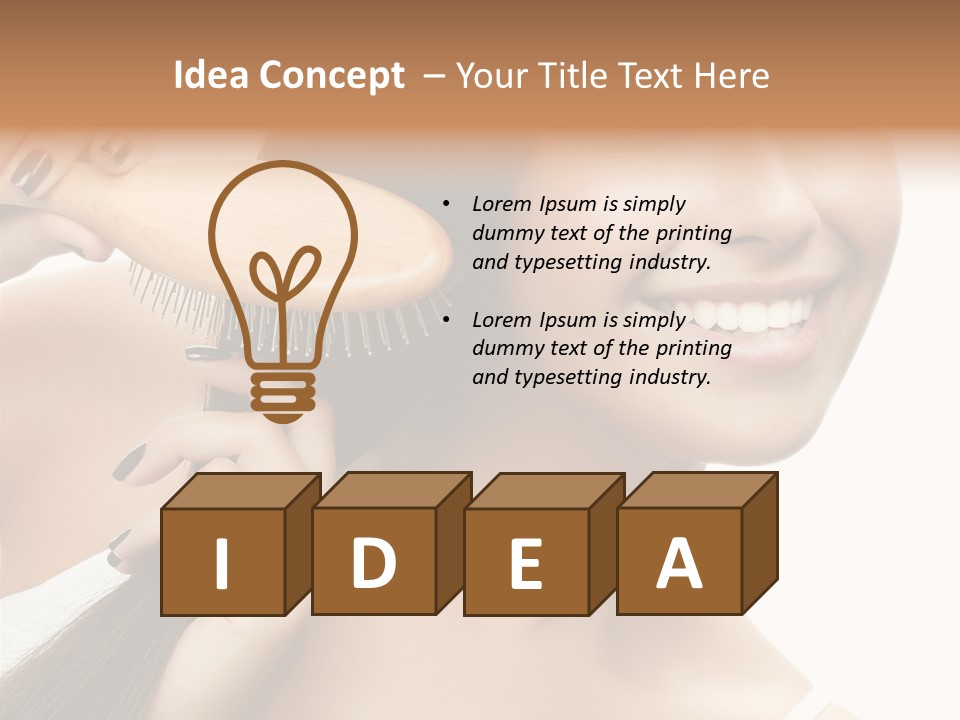 Happiness Hairdo Toothy Smile PowerPoint Template