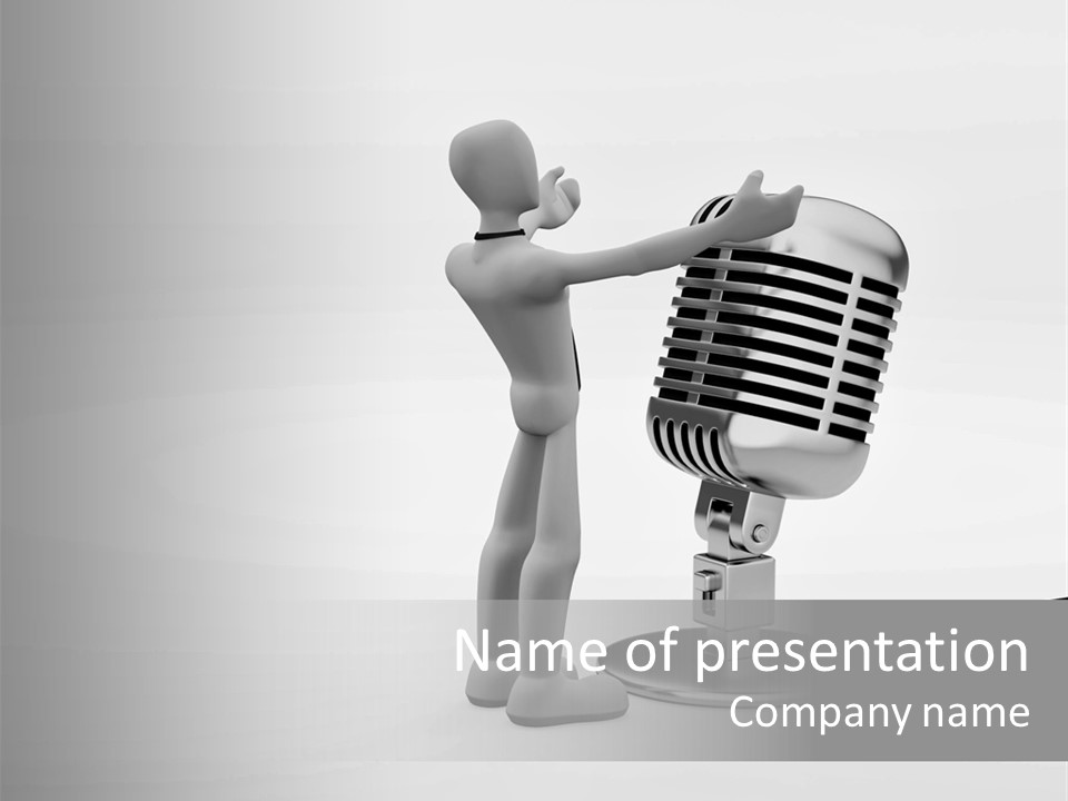 Leader Broadcasting Singing PowerPoint Template