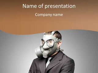 A Man With A Gas Mask On His Face PowerPoint Template